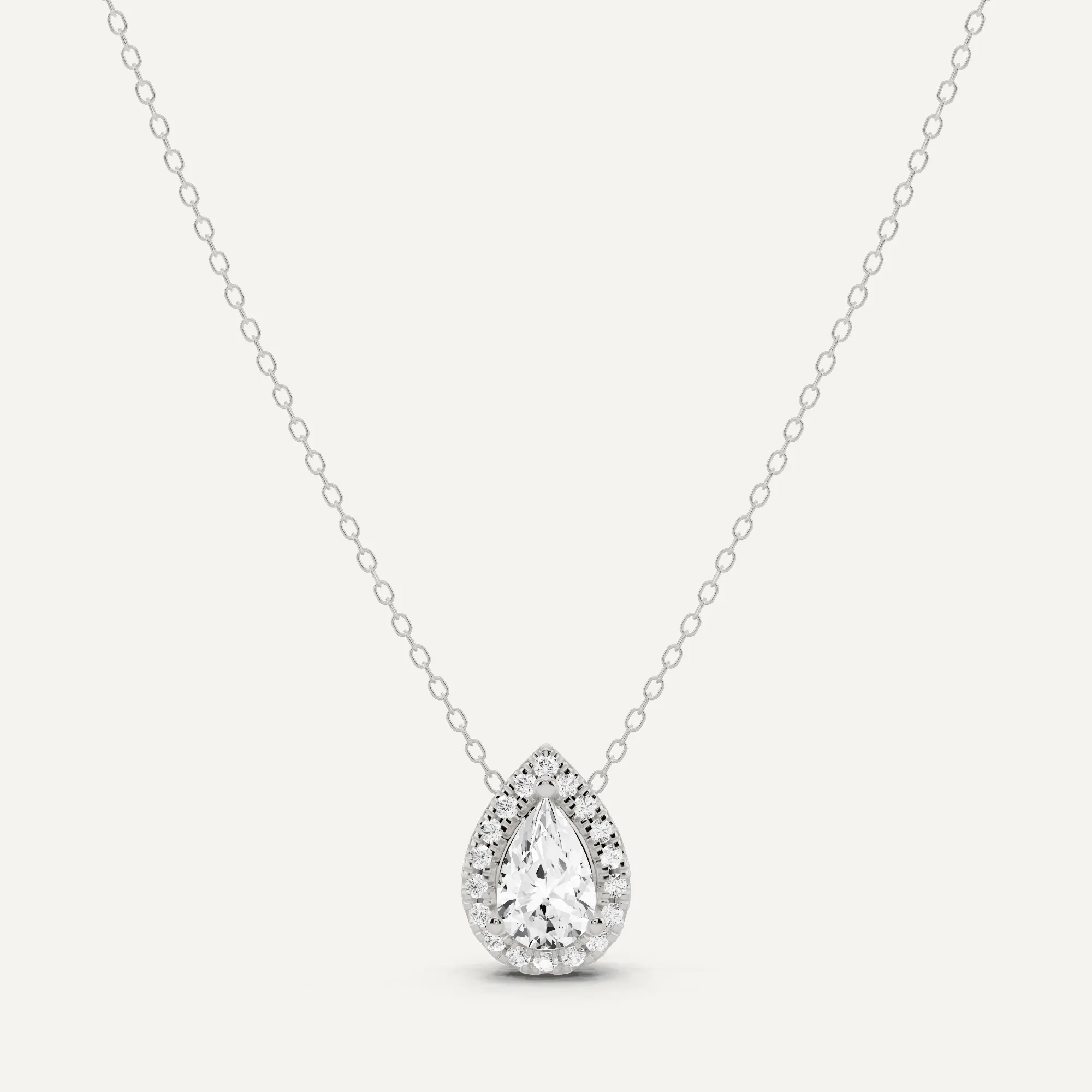 1 1/5 ctw Pear Diamond Halo Fashion Pendant