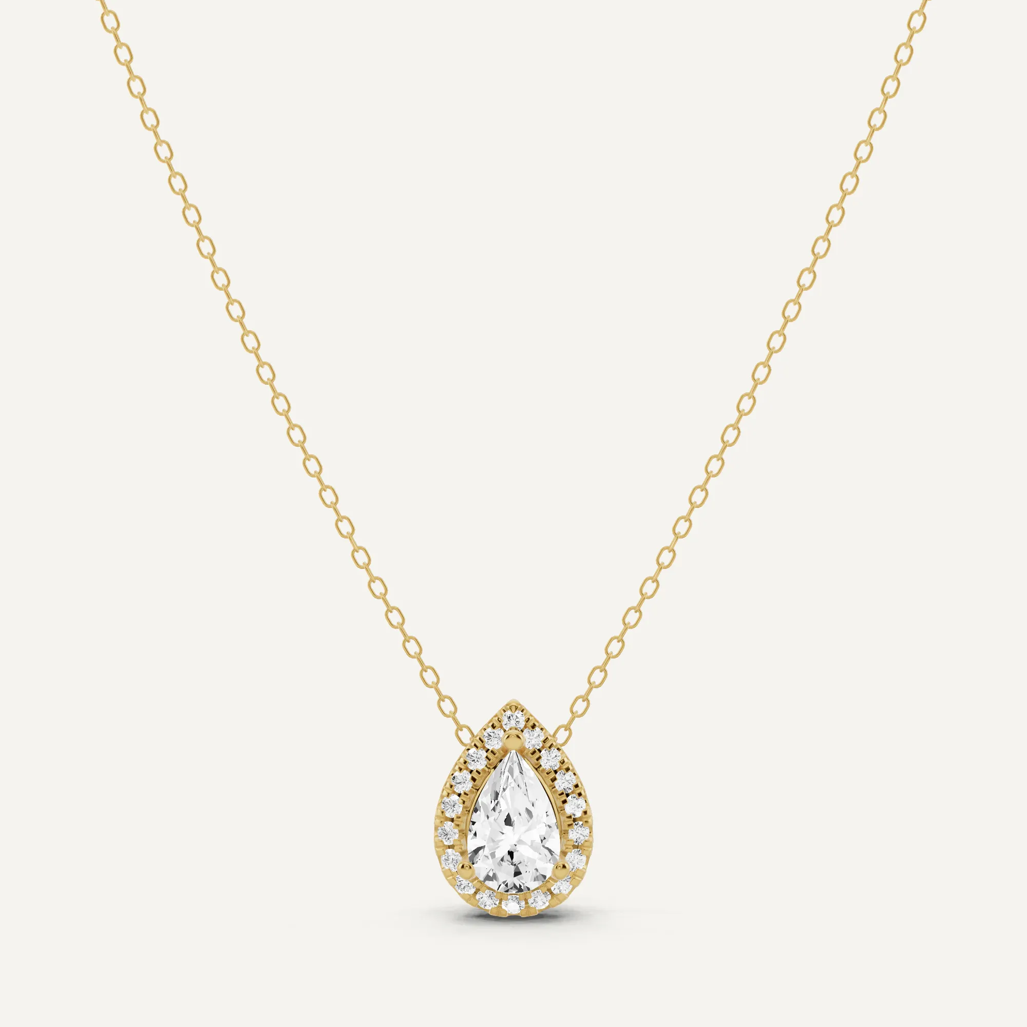 1 1/5 ctw Pear Diamond Halo Fashion Pendant