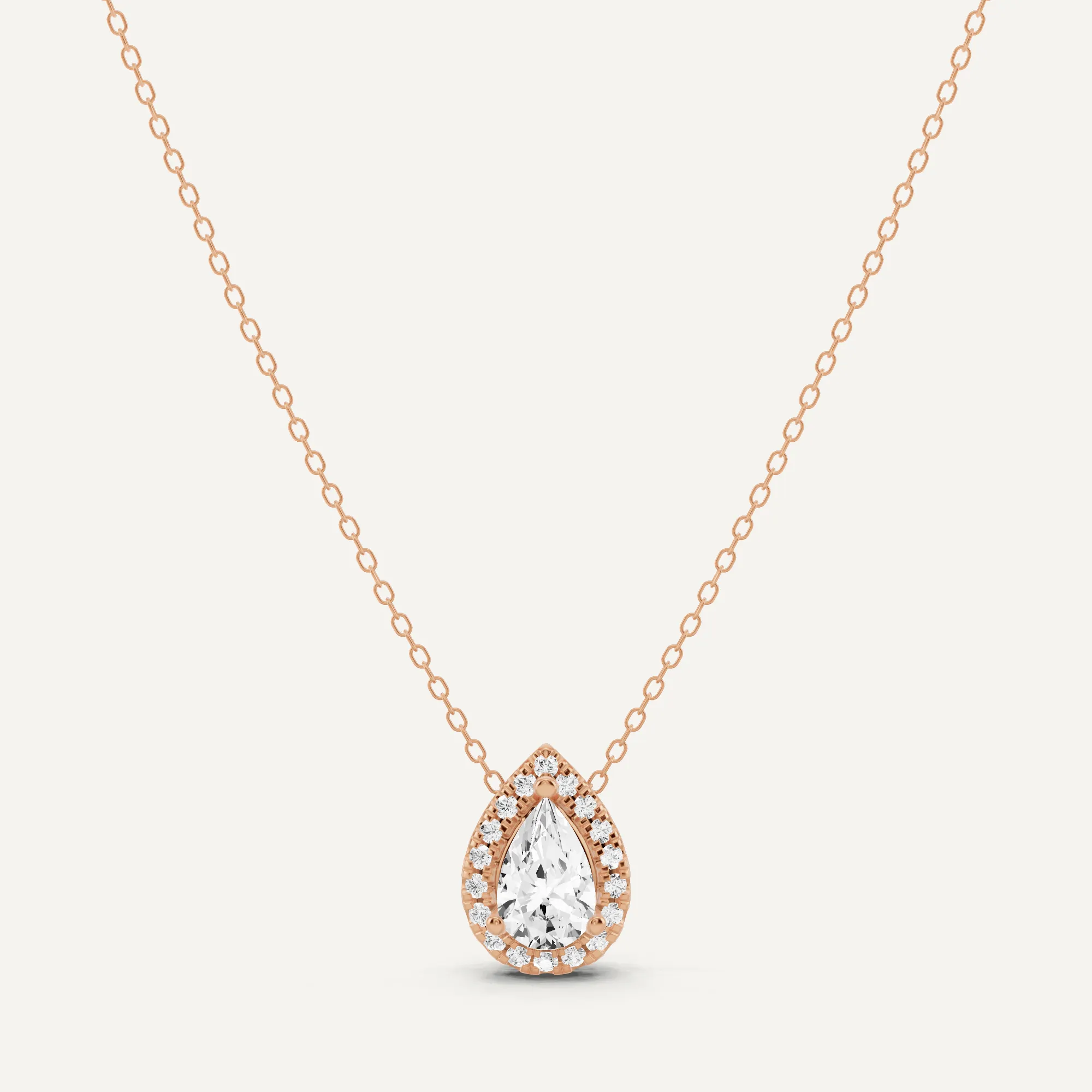 1 1/5 ctw Pear Diamond Halo Fashion Pendant