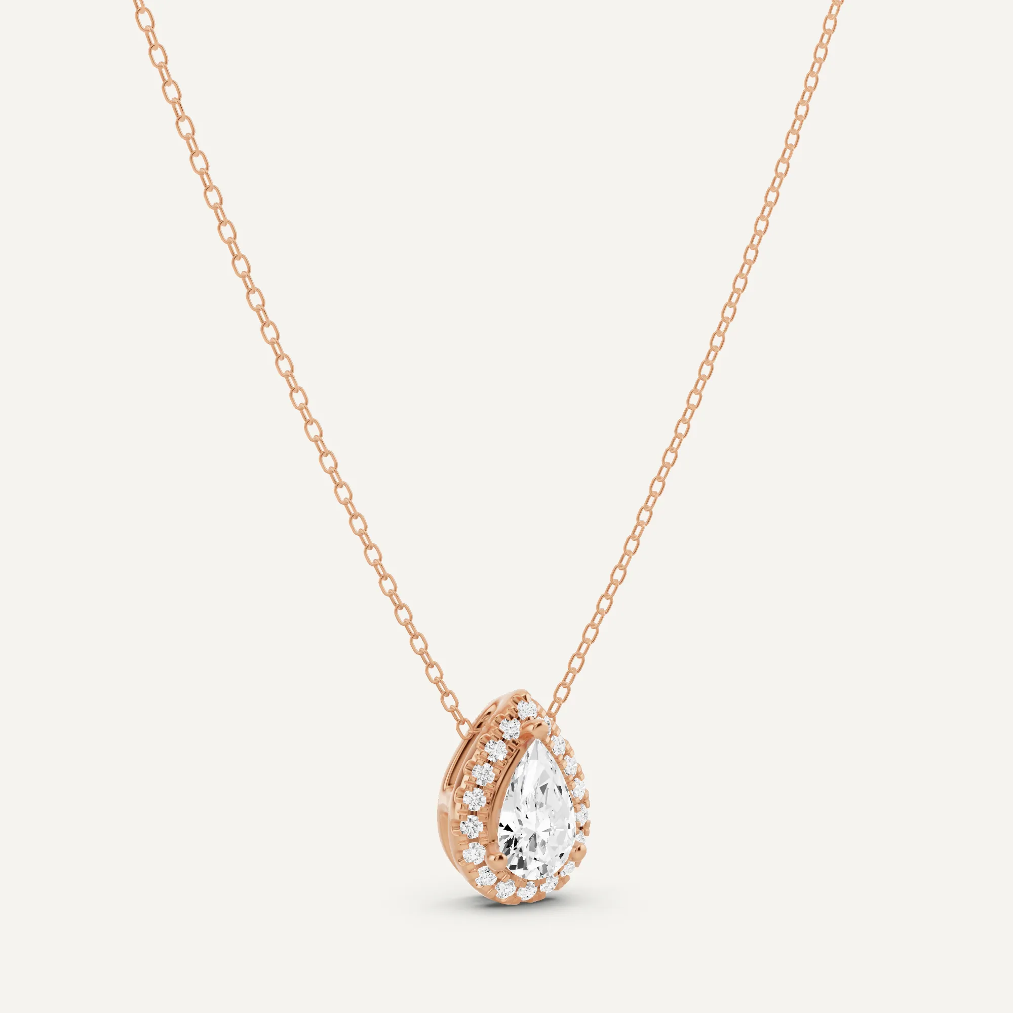 1 1/5 ctw Pear Diamond Halo Fashion Pendant