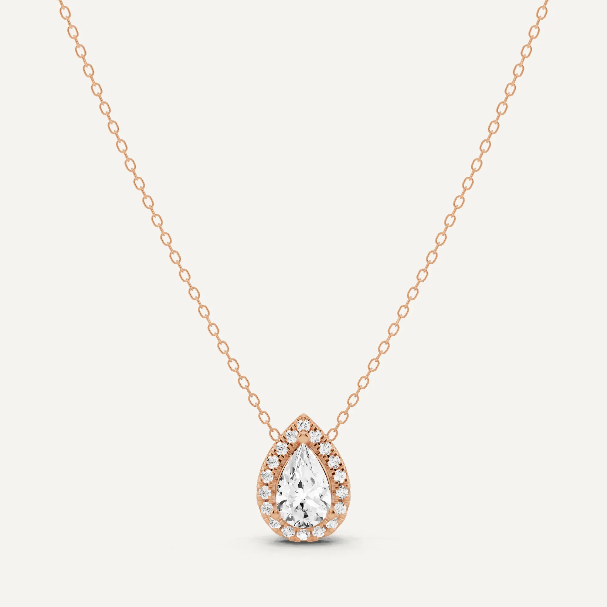 1 1/5 ctw Pear Diamond Halo Fashion Pendant