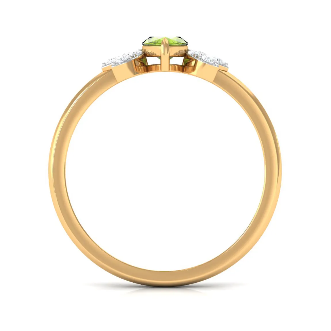 1 CT Marquise Cut Peridot Promise Ring with Diamond Stones