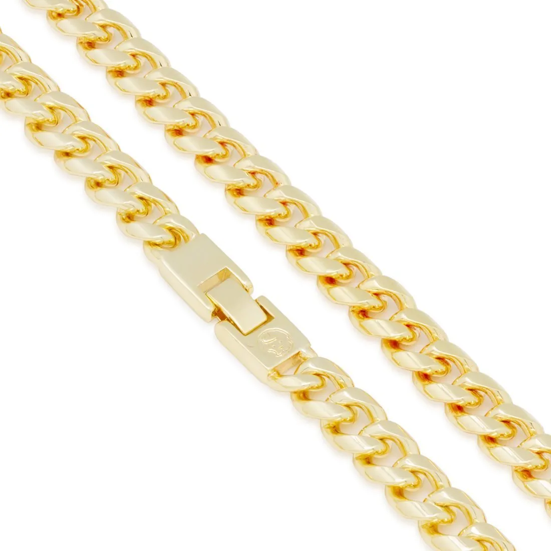 10mm 14K Gold Stainless Steel Miami Cuban Choker Set