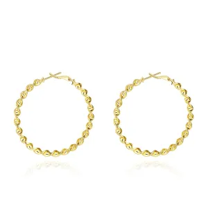 14K Gold Plating Twisted Abstract Hoop Earrings