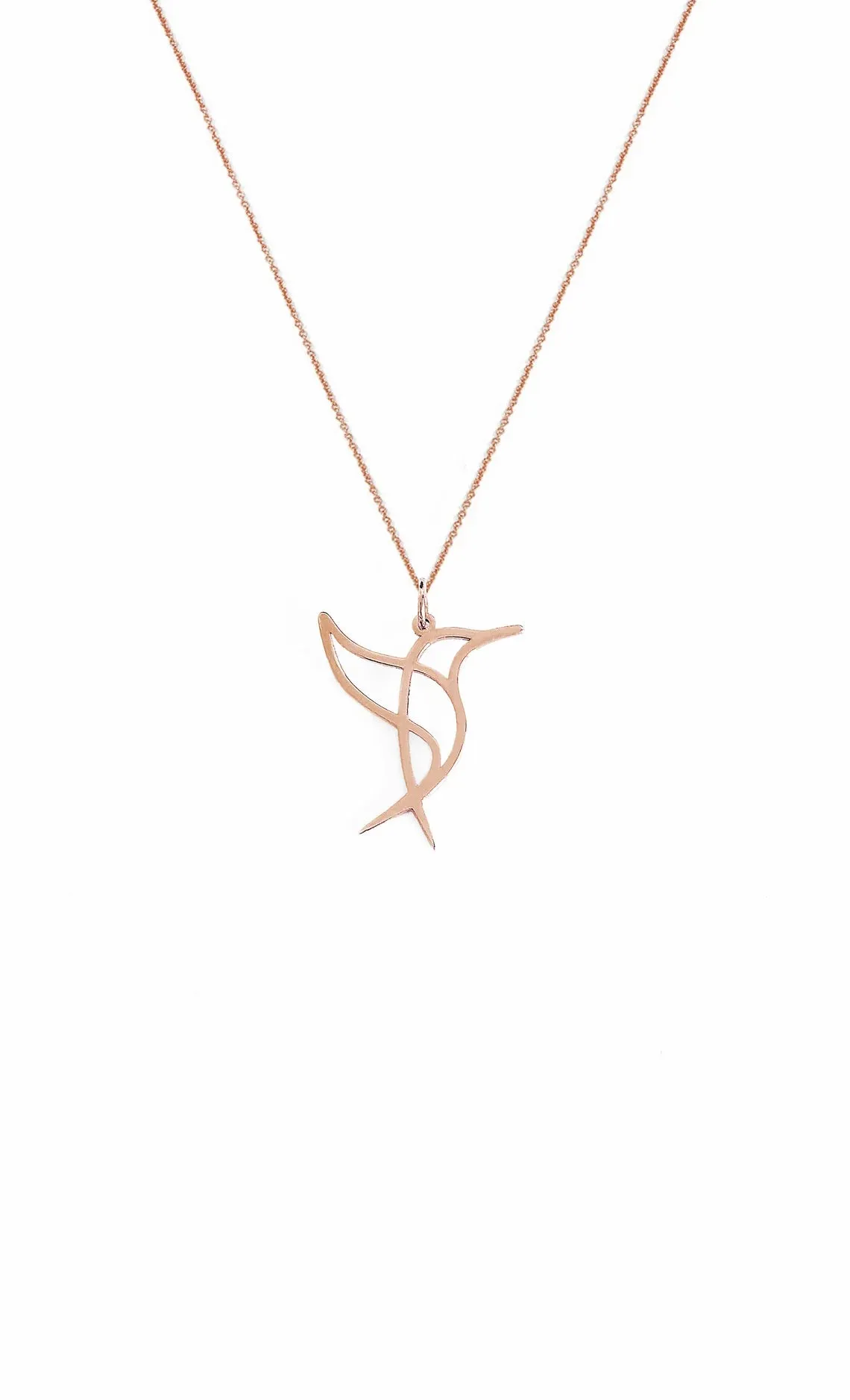 14K Gold Vermeil  Hummingbird  Minimalist Statement necklace For Women