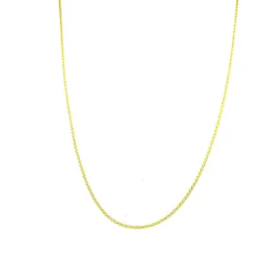 14K Yellow Gold 1.00mm Adjustable Wheat Chain Necklace