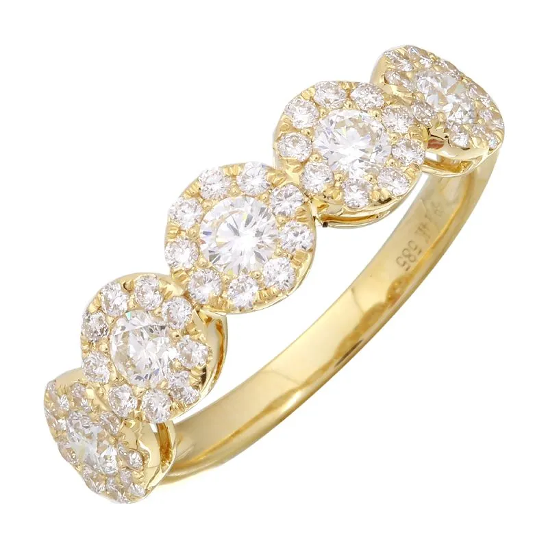 14k Yellow Gold Diamond Cluster Ring