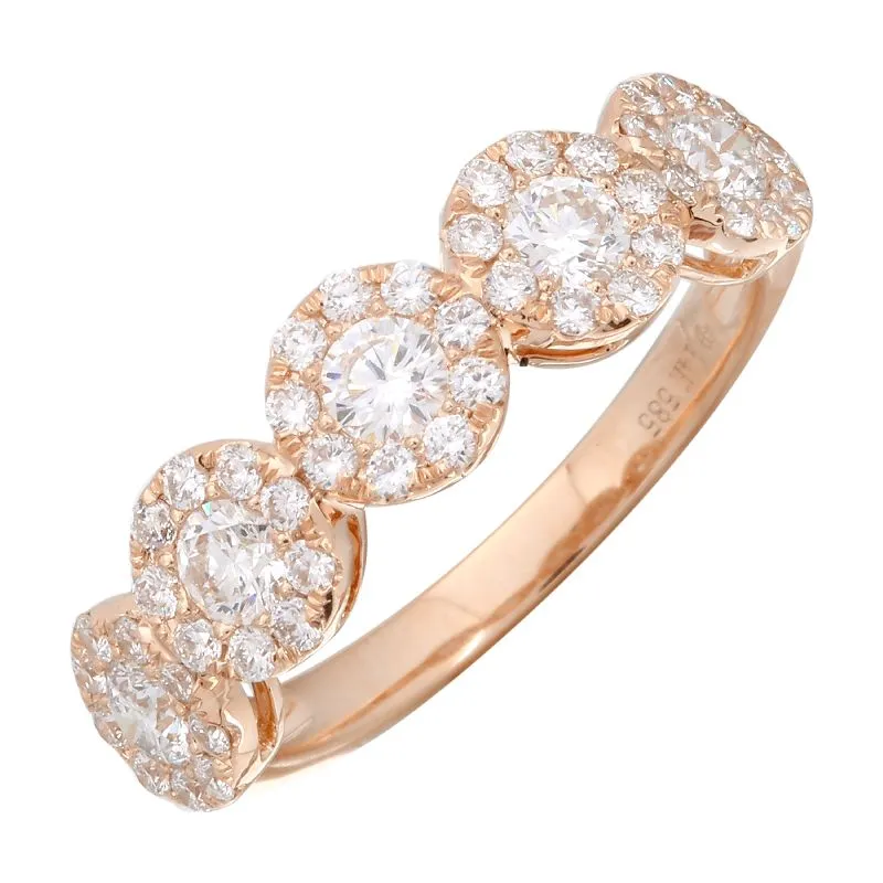 14k Yellow Gold Diamond Cluster Ring