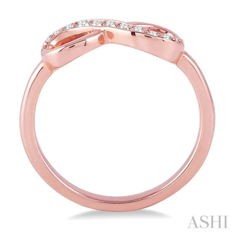 1/6 Ctw Round Cut Diamond Infinity Ring in 14K Rose Gold