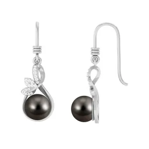 16.25 CT Designer Tahitian Pearl Drop Earrings with Diamond