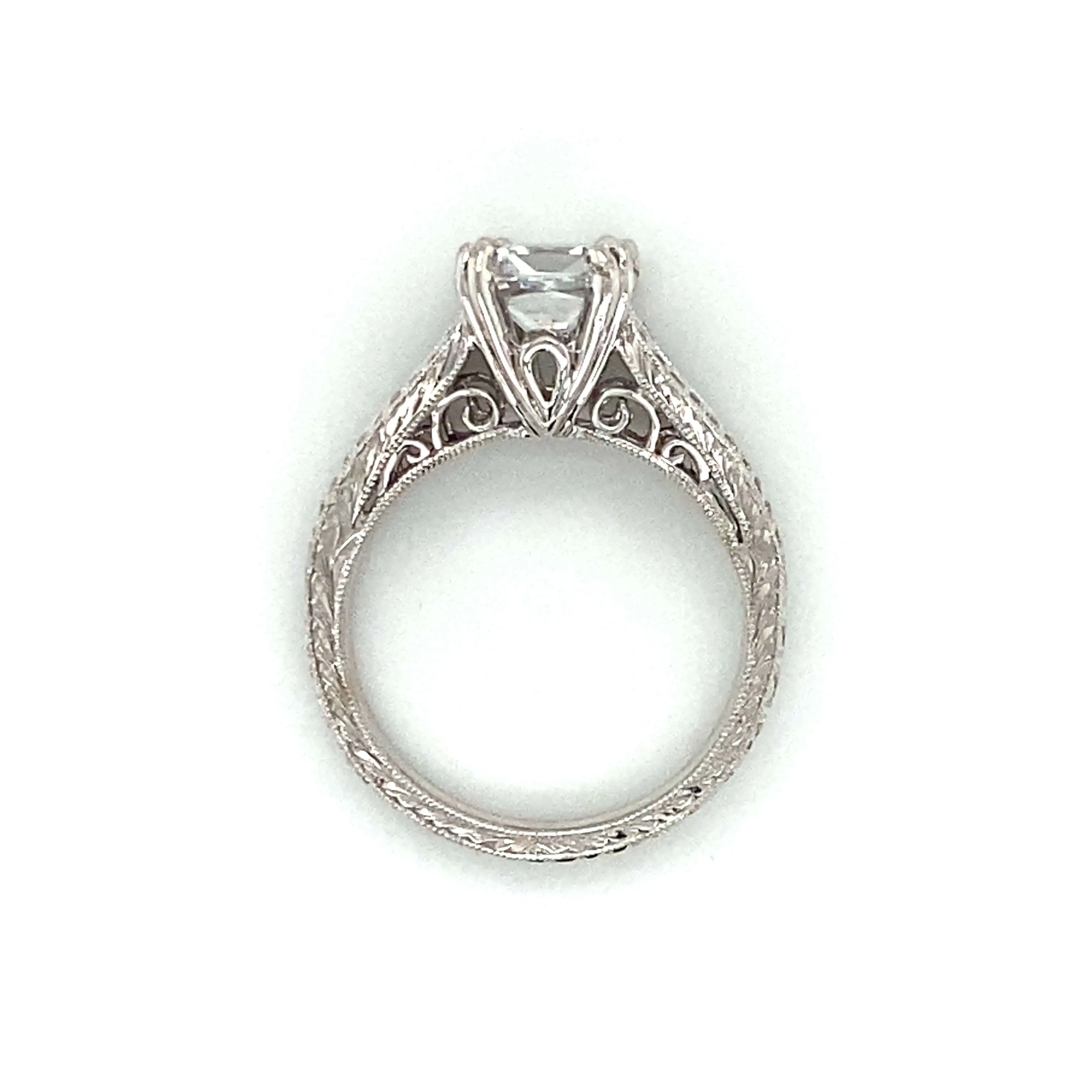 18k White Gold Open Shank Ring