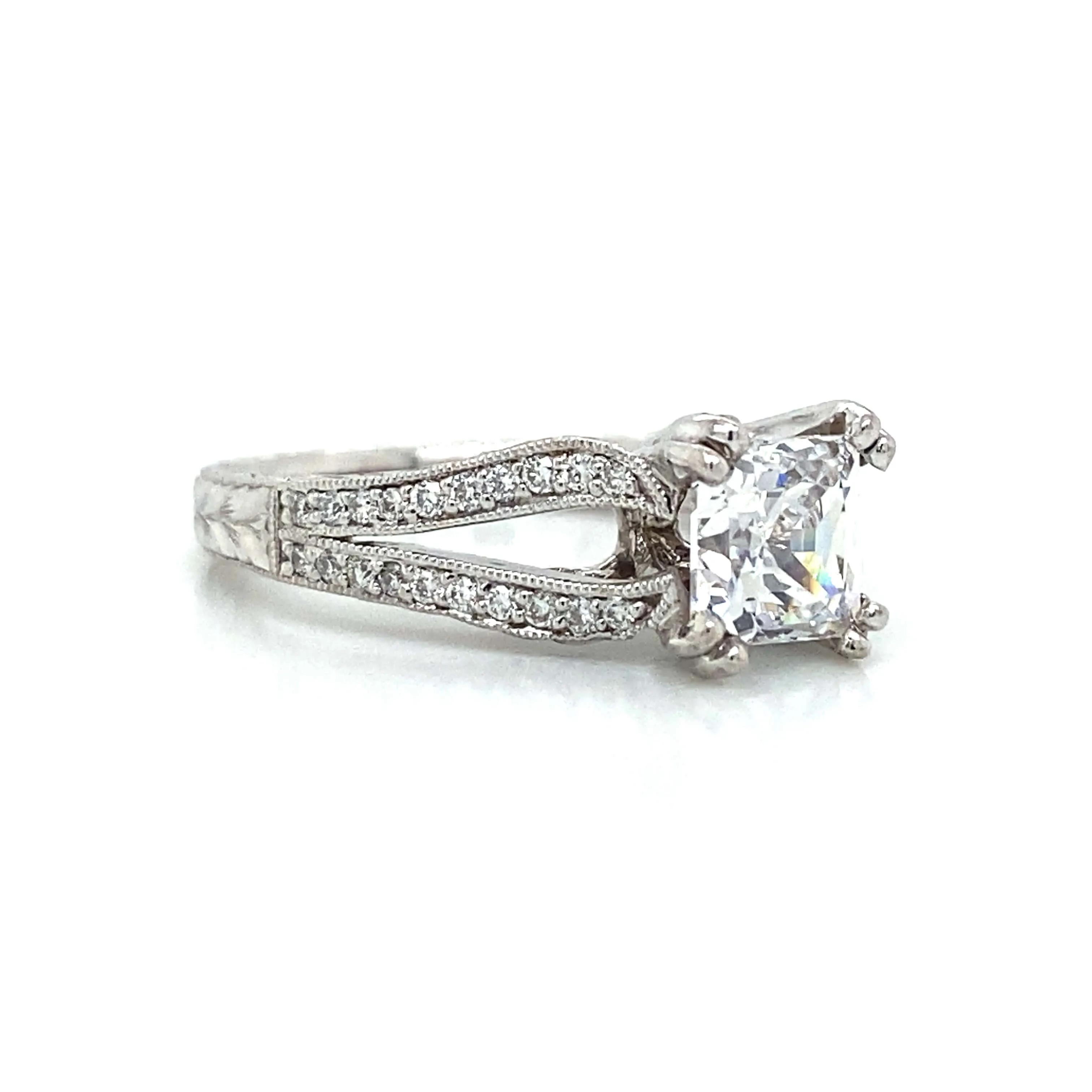 18k White Gold Open Shank Ring