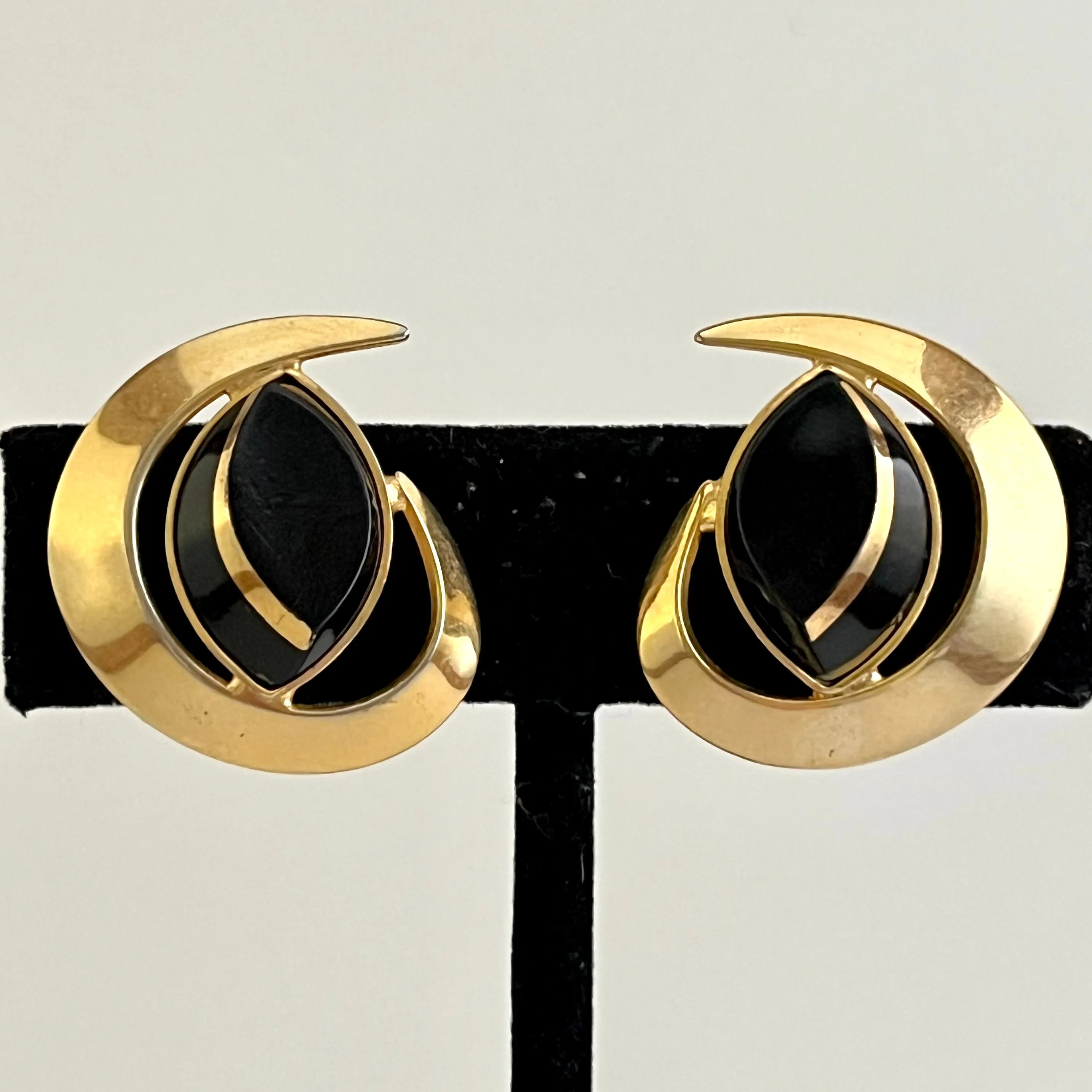 1962 Sarah Coventry Black Saturn Earrings