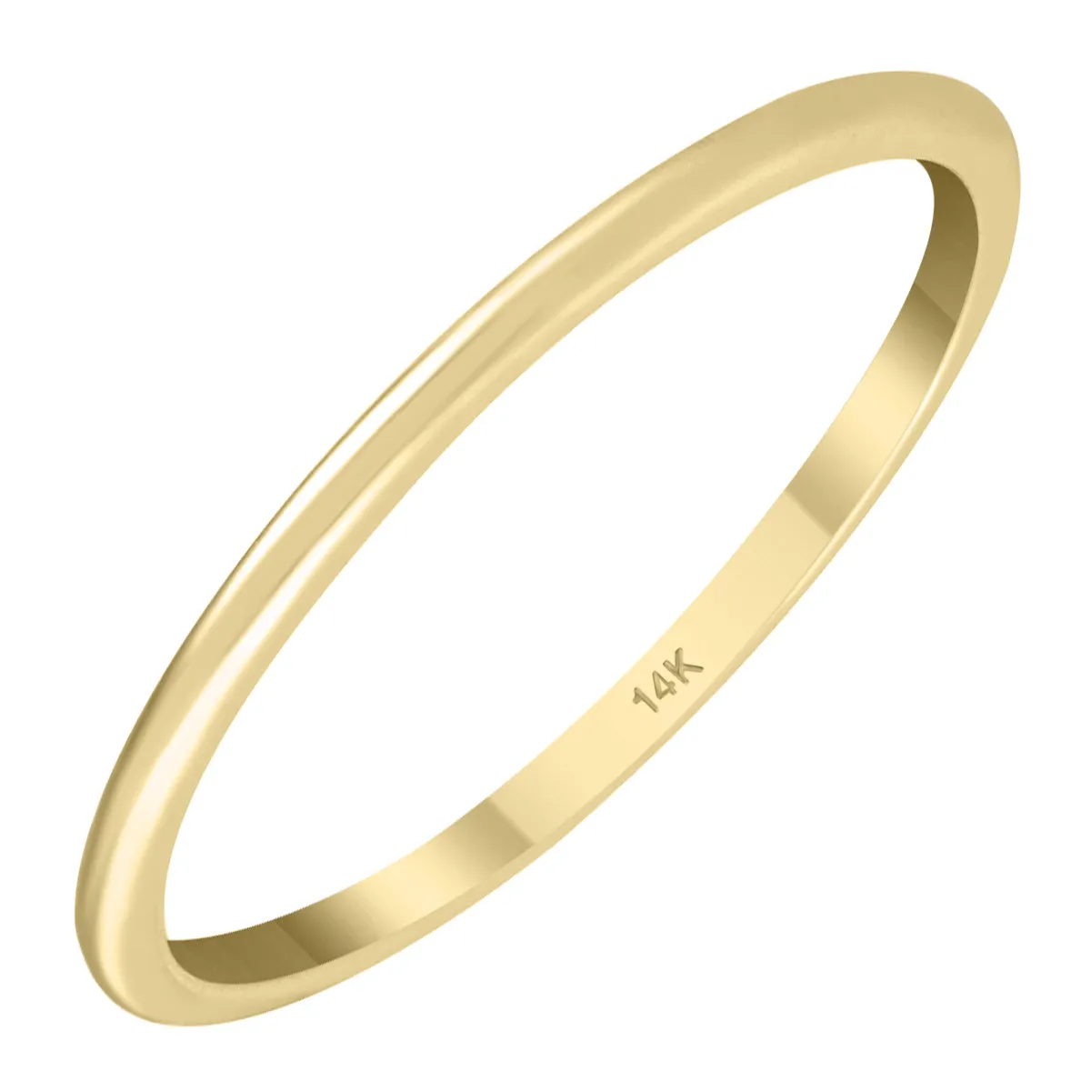 1Mm Thin Domed Wedding Band In 14K Yellow Gold