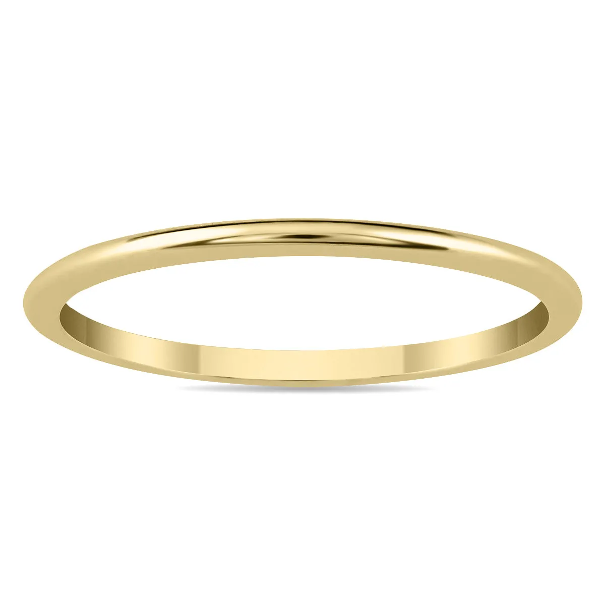 1Mm Thin Domed Wedding Band In 14K Yellow Gold