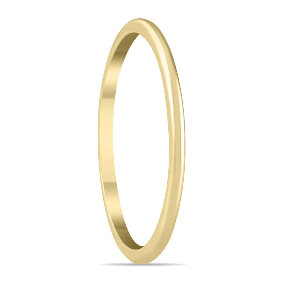 1Mm Thin Domed Wedding Band In 14K Yellow Gold