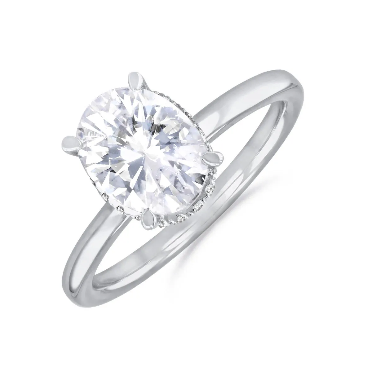 2-00ct Fleur Oval Cut Diamond Solitaire Engagement Ring | Platinum