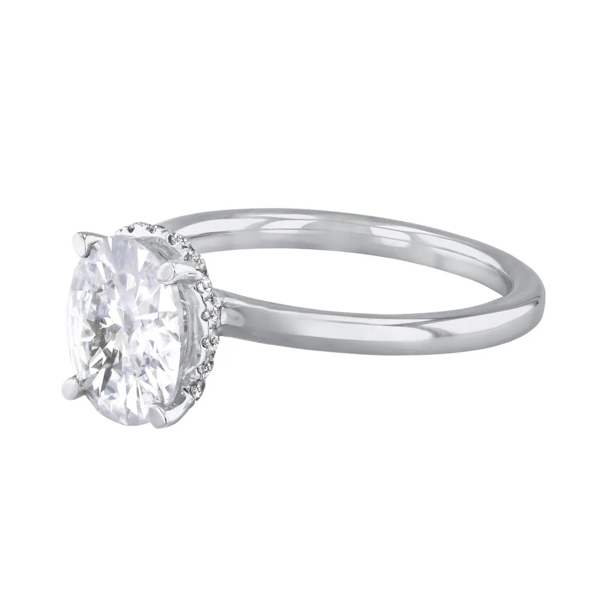 2-00ct Fleur Oval Cut Diamond Solitaire Engagement Ring | Platinum