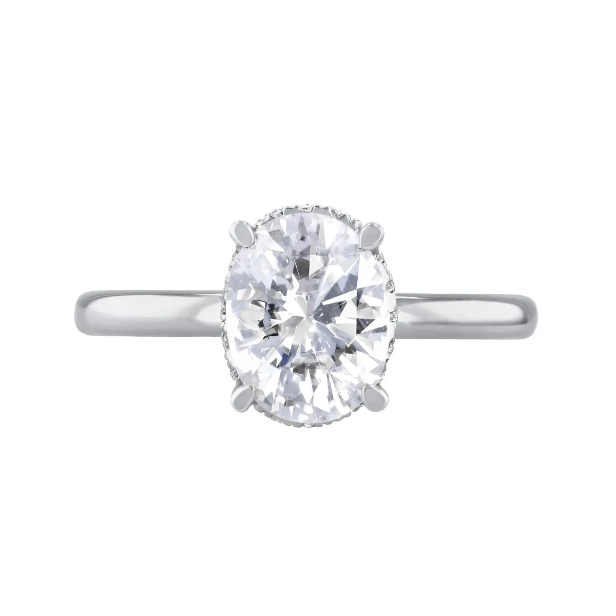 2-00ct Fleur Oval Cut Diamond Solitaire Engagement Ring | Platinum