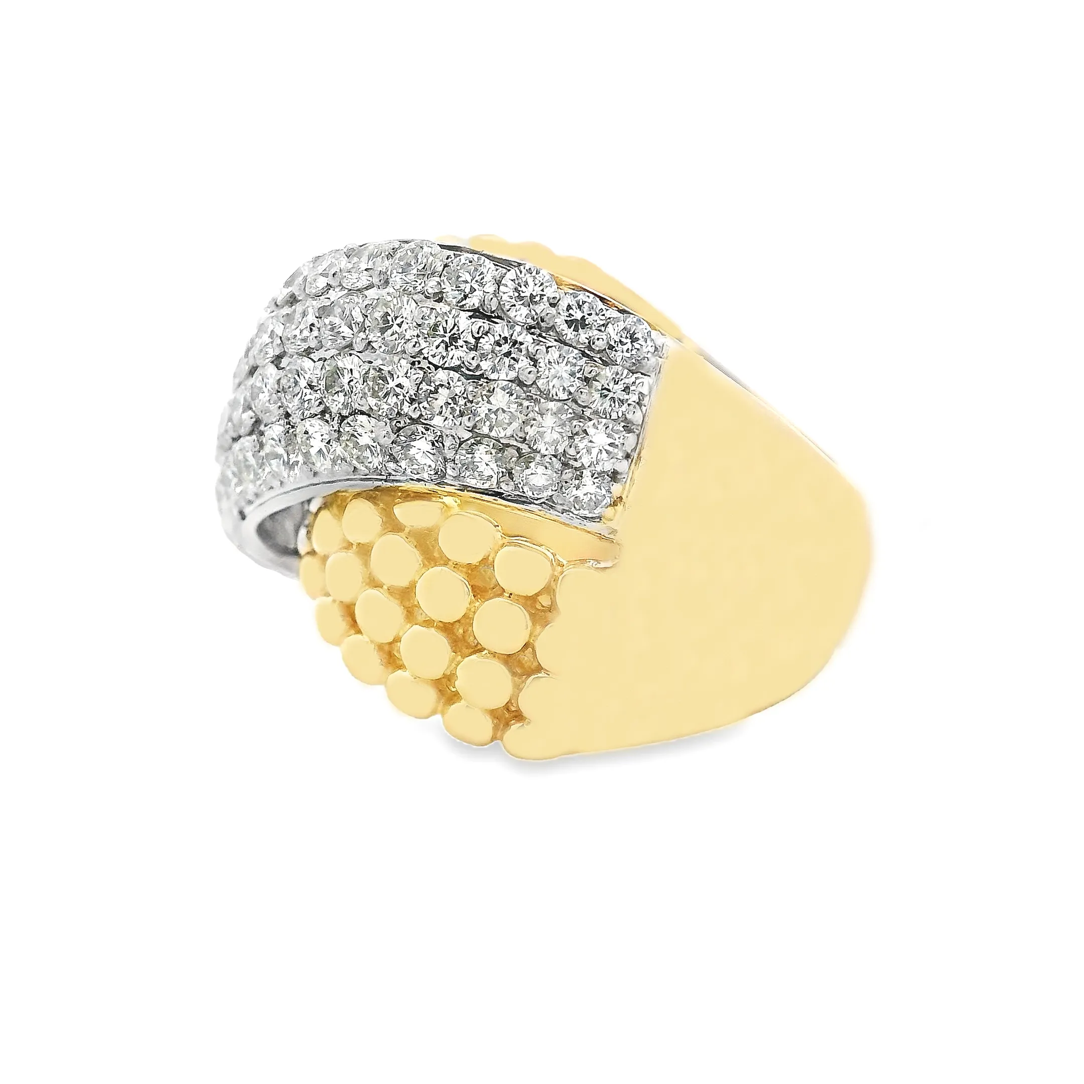 2.18ct 14k Yellow Gold Diamond X Ring