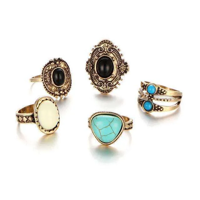 5 Pcs/Set Antique Rings