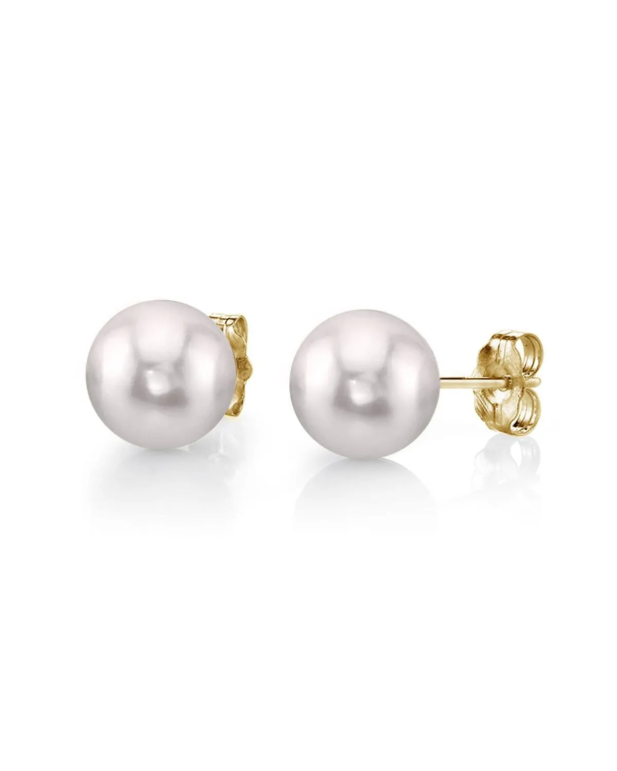 5.5-6.0mm White Akoya Round Pearl Stud Earrings