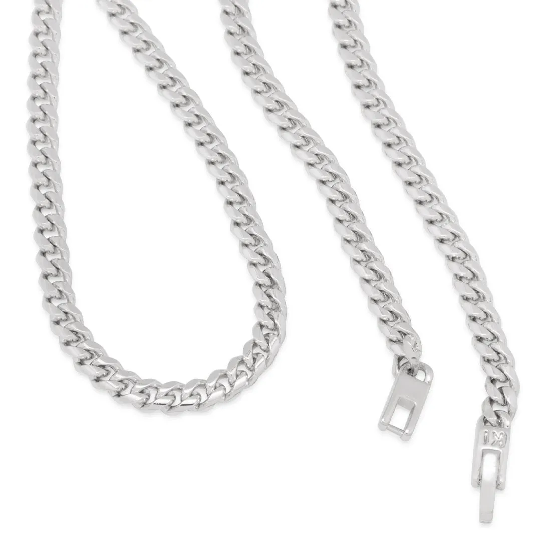 5mm Miami Cuban Link Chain Choker Set