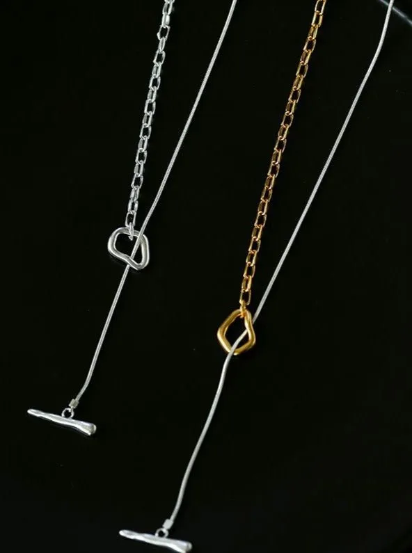 925 Silver Chain Double Y Long Necklace