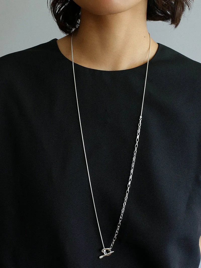 925 Silver Chain Double Y Long Necklace