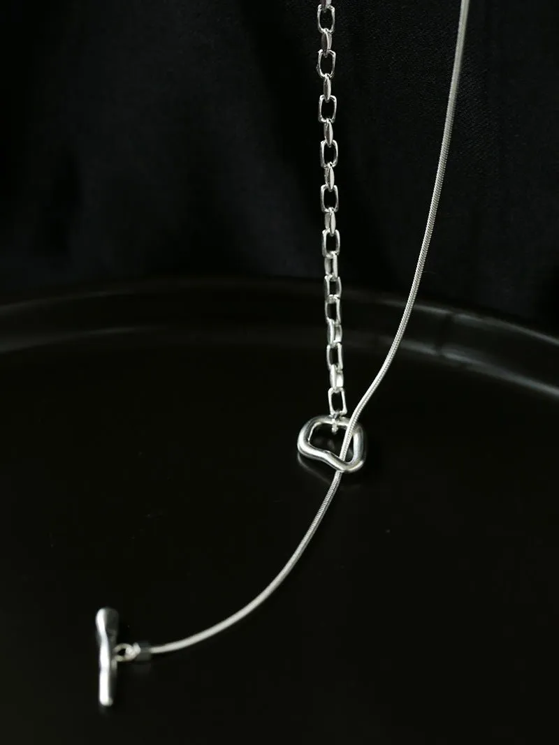 925 Silver Chain Double Y Long Necklace