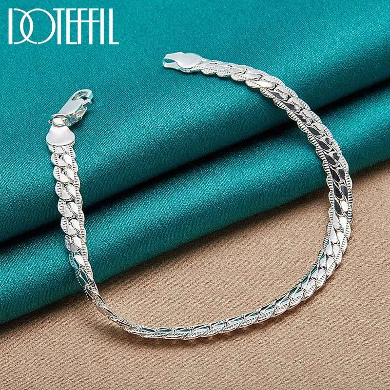 925 Sterling Silver 6mm Chain Necklace for Woman-Men Fashion Jewelry Gift