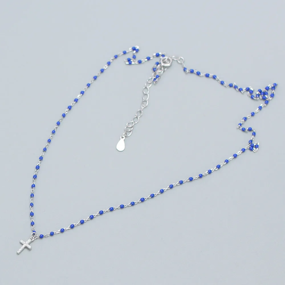 925 Sterling Silver Minimalist Cross Silver Necklaces