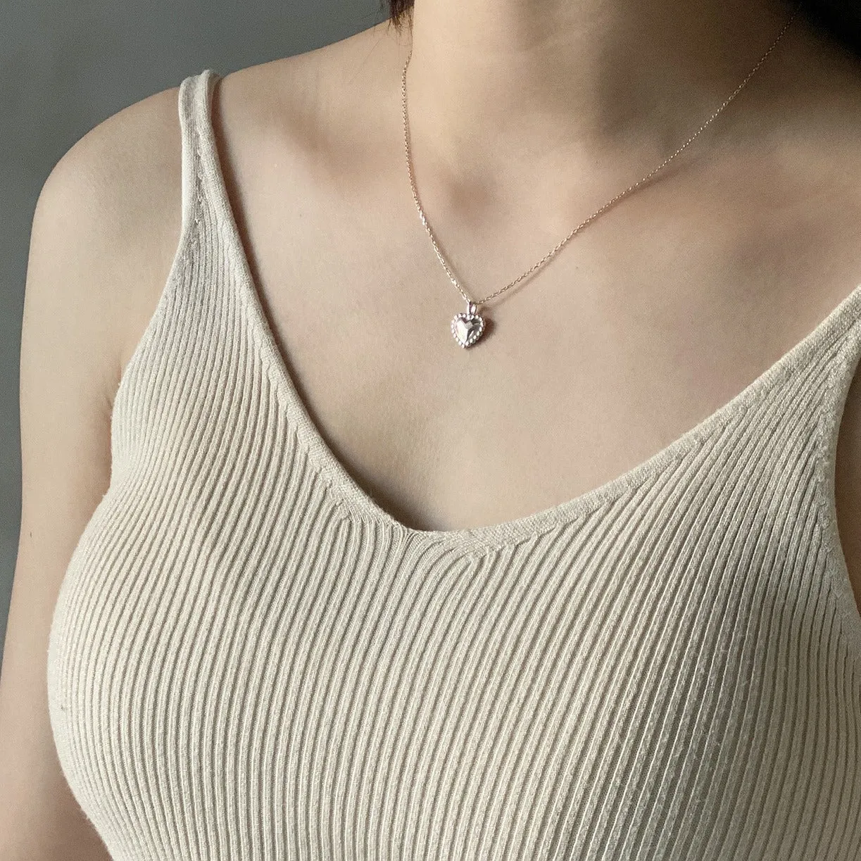 925 Sterling Silver Minimalist Heart Silver Necklaces