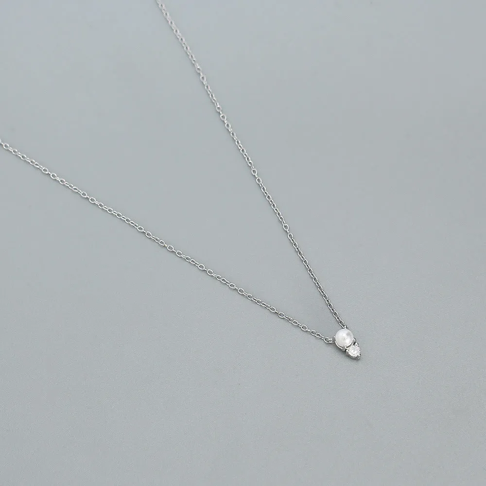 925 Sterling Silver Minimalist Round Geometric Silver Electroplating Necklaces