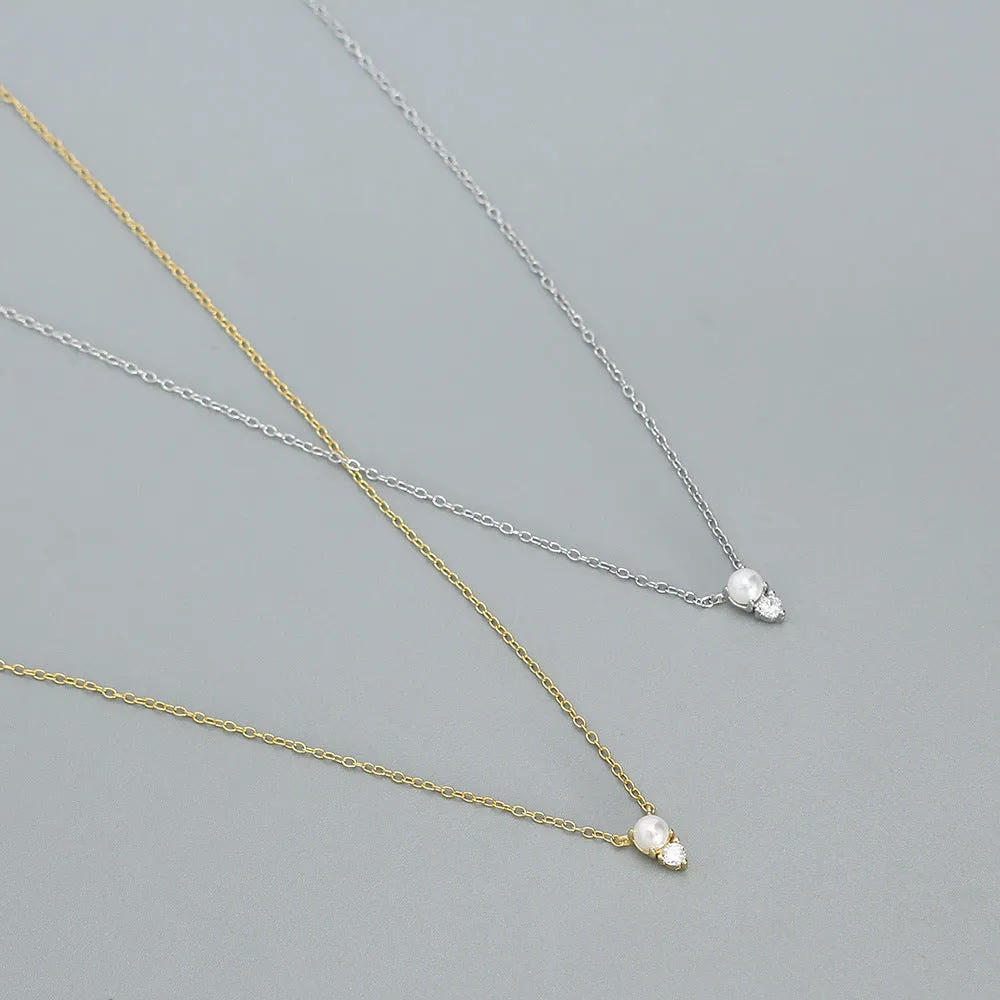 925 Sterling Silver Minimalist Round Geometric Silver Electroplating Necklaces