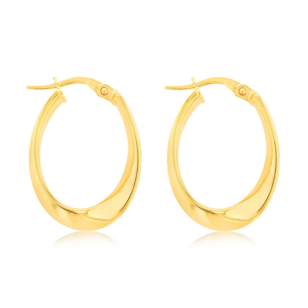 9ct Yellow Gold Fancy Abstract Hoop Earrings