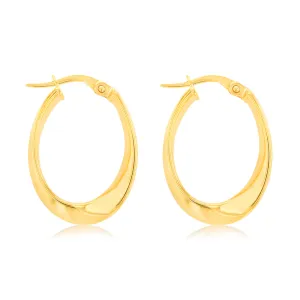 9ct Yellow Gold Fancy Abstract Hoop Earrings