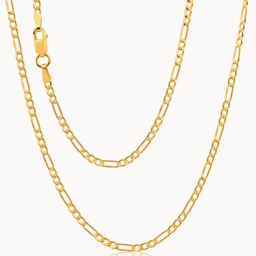 9ct Yellow Gold Open Figaro Necklace