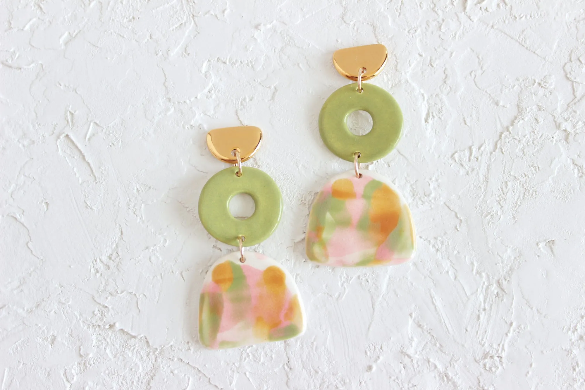 Abstract Cutout Triple Statement Earrings