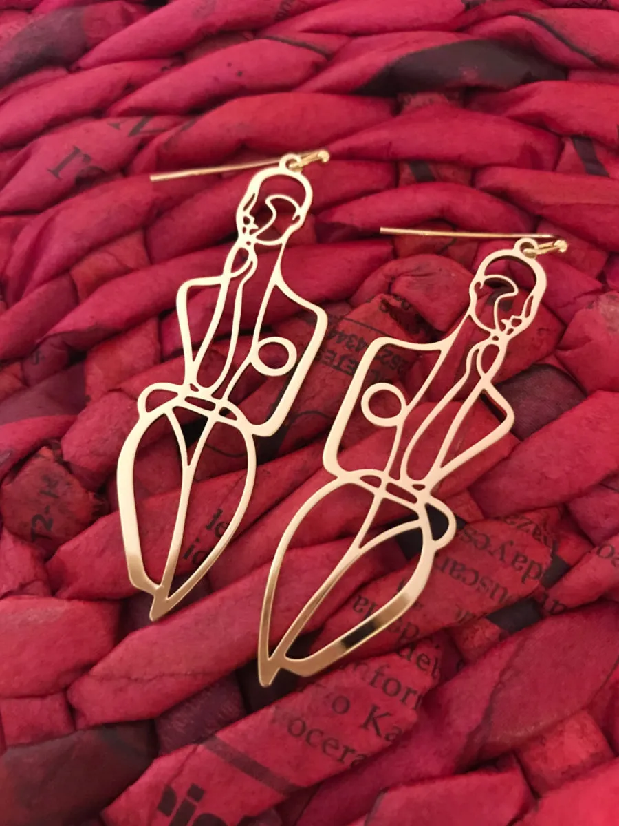 Abstract Figure Statement Earrings