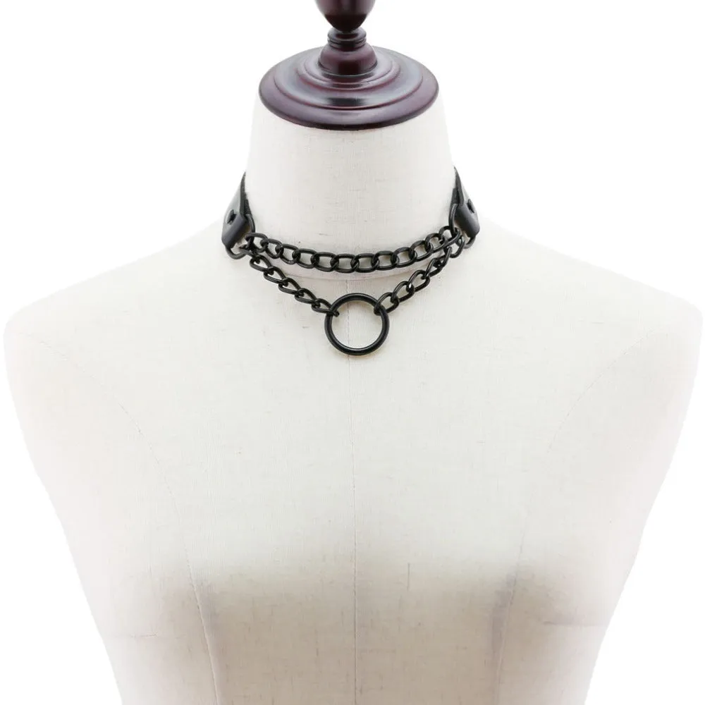 All Black Heart Chain Choker for Girls / Female Collar Choker / Women's Accessories for Halloween