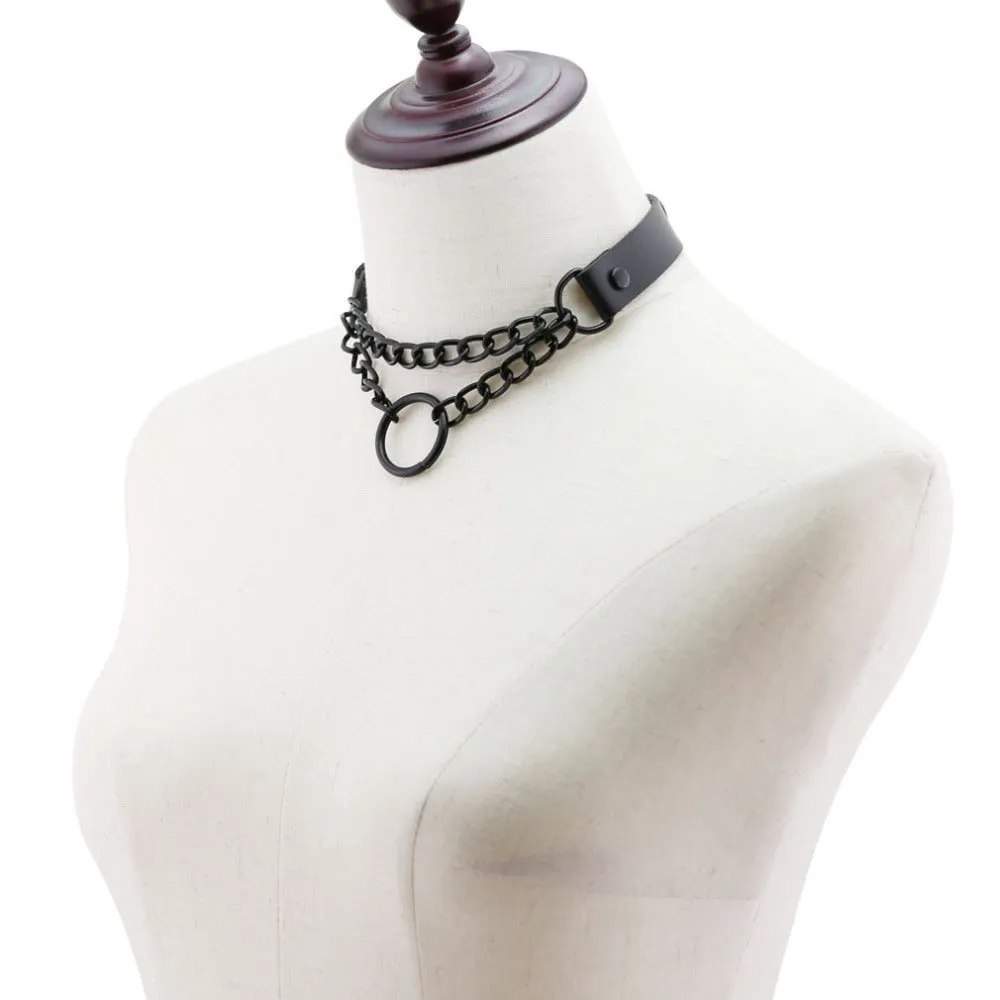 All Black Heart Chain Choker for Girls / Female Collar Choker / Women's Accessories for Halloween