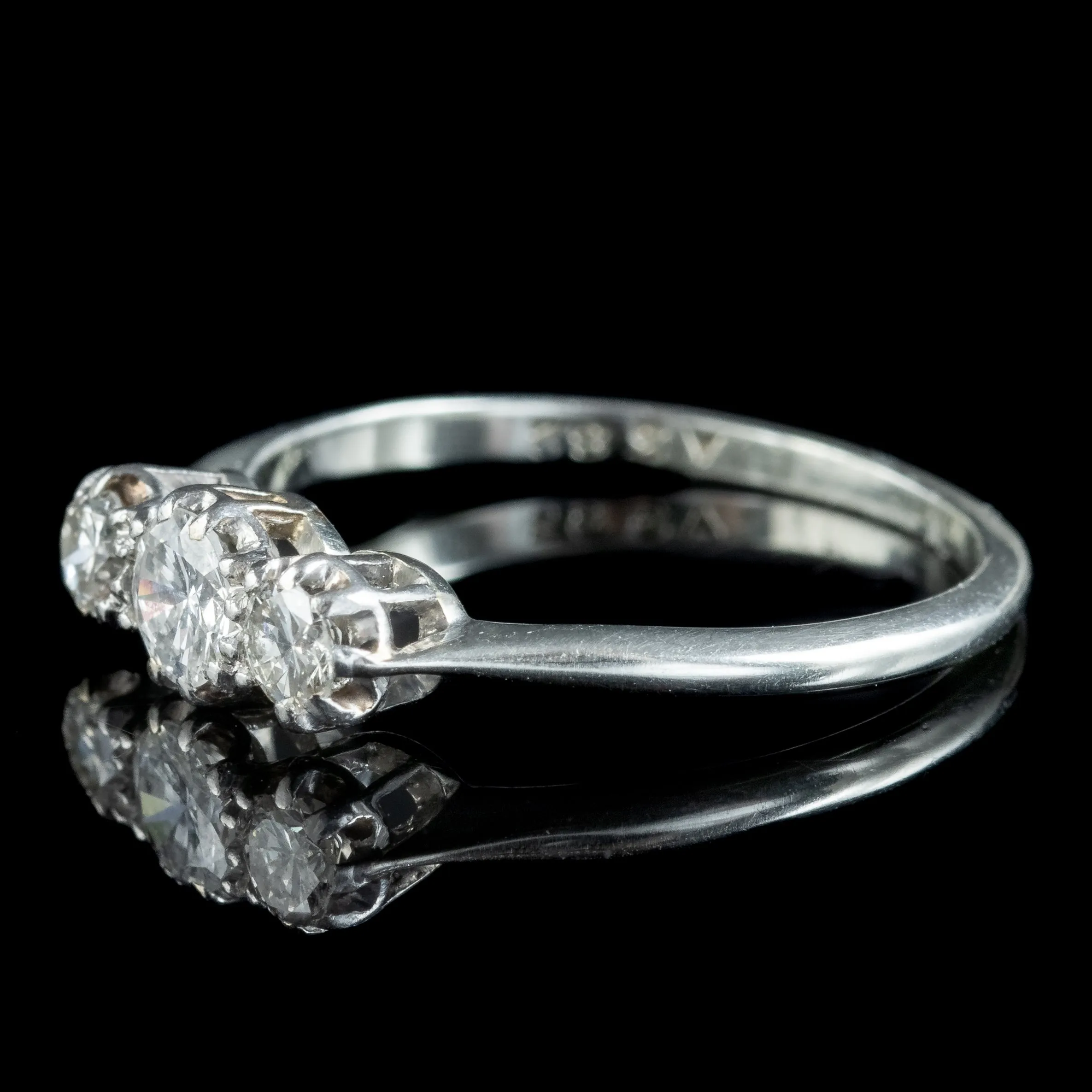 Antique Edwardian Diamond Trilogy Ring 0.45ct Total