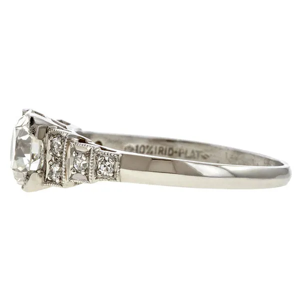 Art Deco Engagement Ring, RBC 0.86ct.