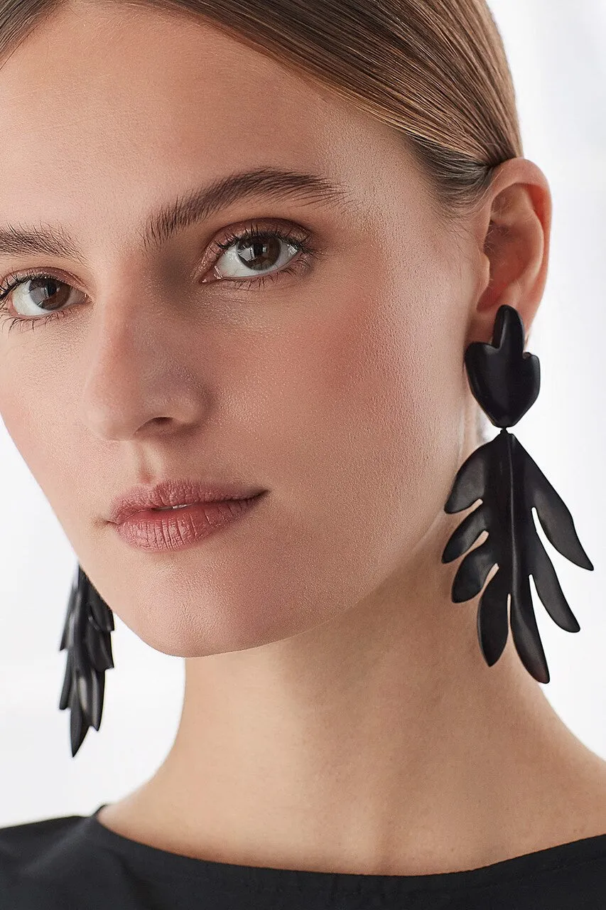 Buffalo Abstract Leaf Clip Earrings