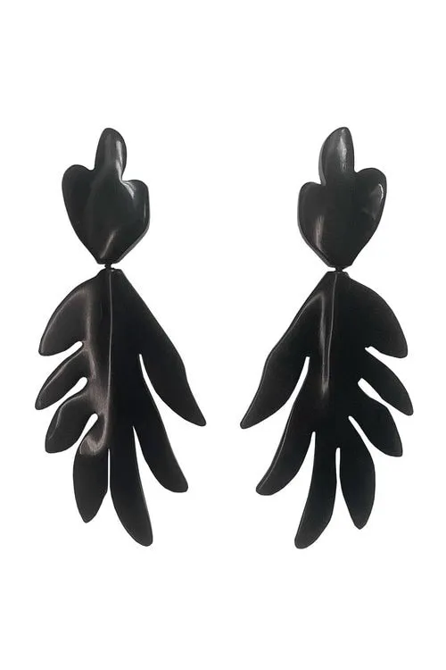 Buffalo Abstract Leaf Clip Earrings