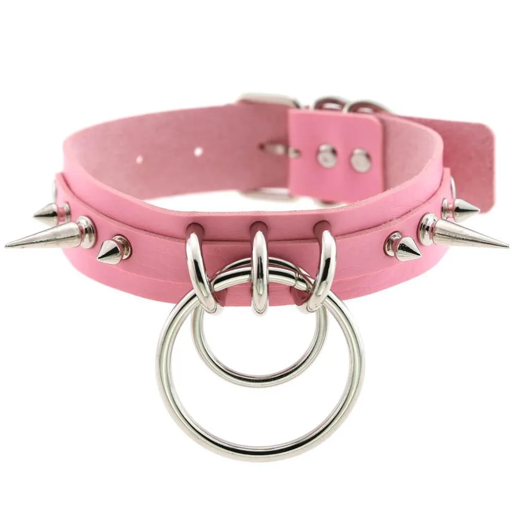 Cool Collar for Ladies with Metal Spikes in Many of Colours / Gothic Jewelry Neckwear Accessory