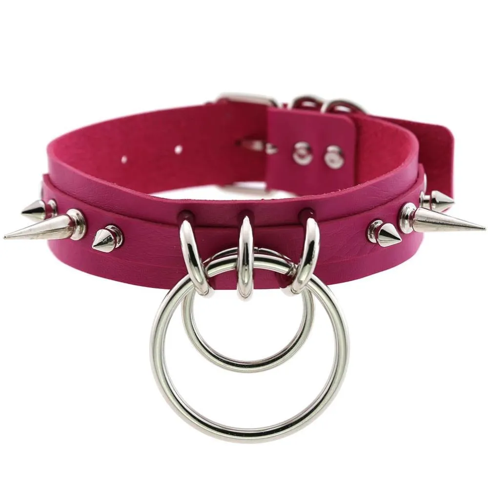 Cool Collar for Ladies with Metal Spikes in Many of Colours / Gothic Jewelry Neckwear Accessory