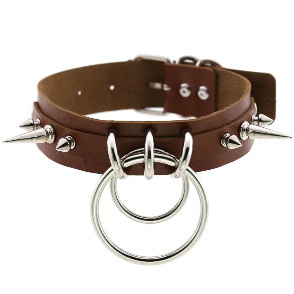 Cool Collar for Ladies with Metal Spikes in Many of Colours / Gothic Jewelry Neckwear Accessory