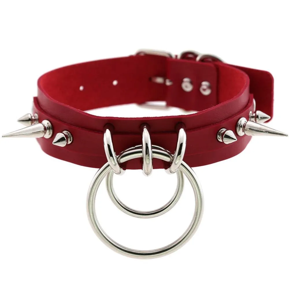 Cool Collar for Ladies with Metal Spikes in Many of Colours / Gothic Jewelry Neckwear Accessory